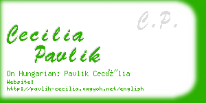 cecilia pavlik business card